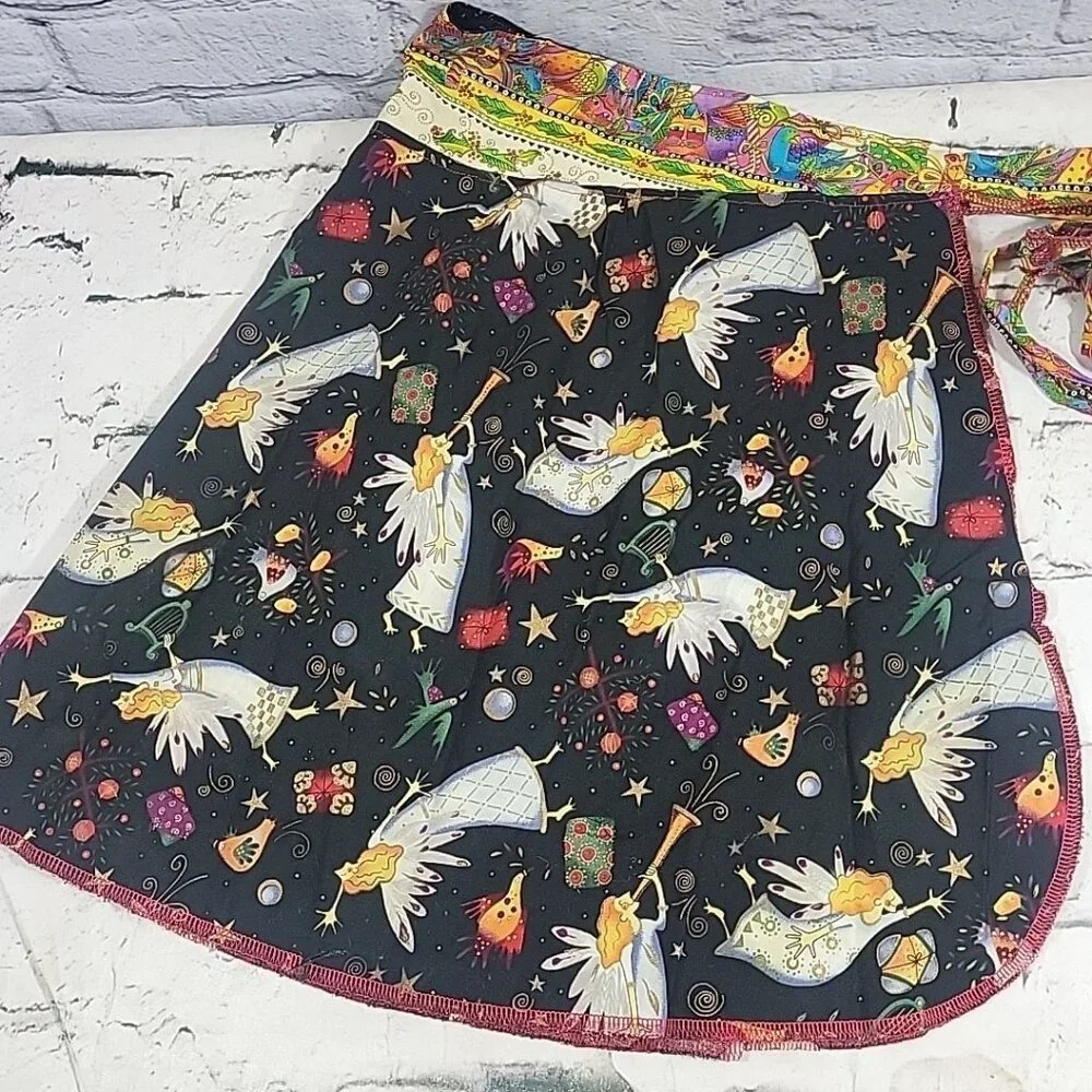 Vintage Half Aprons Lot Of 3‎ Handmade Crochet Pink Baking Crafting Retro
